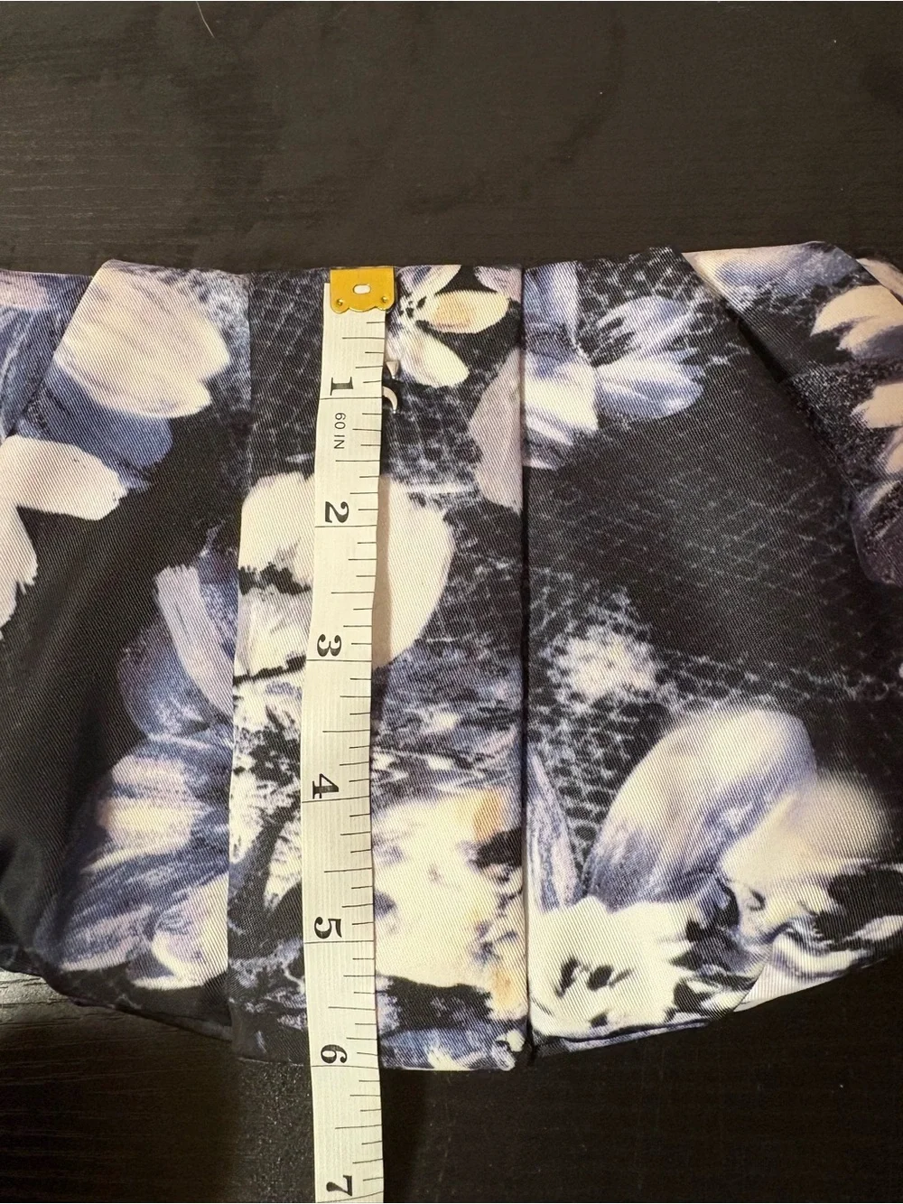 Floral Pleated Wristlet Clutch Black Blue Ivory
